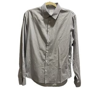 Sandro Paris Unisex Long Sleeve Button Up‎ Collared Check Shirt Sz 39/Sm-med